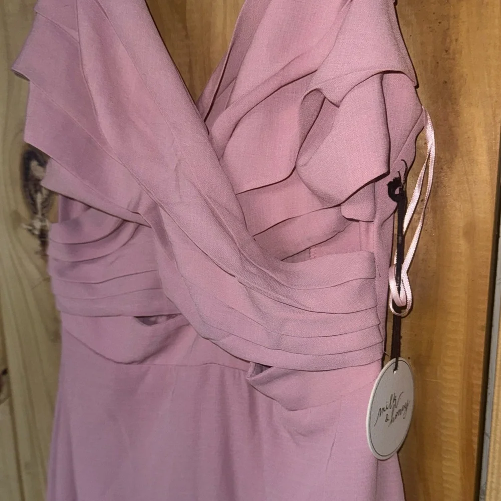 Elegant Pink Ruffled Maxi Dress - Picture 7 of 9